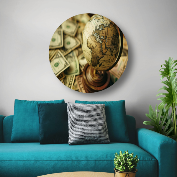 Globe op geld forex muurcirkel