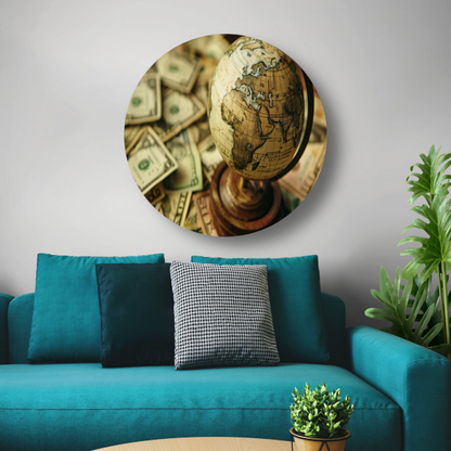 Globe op geld forex muurcirkel
