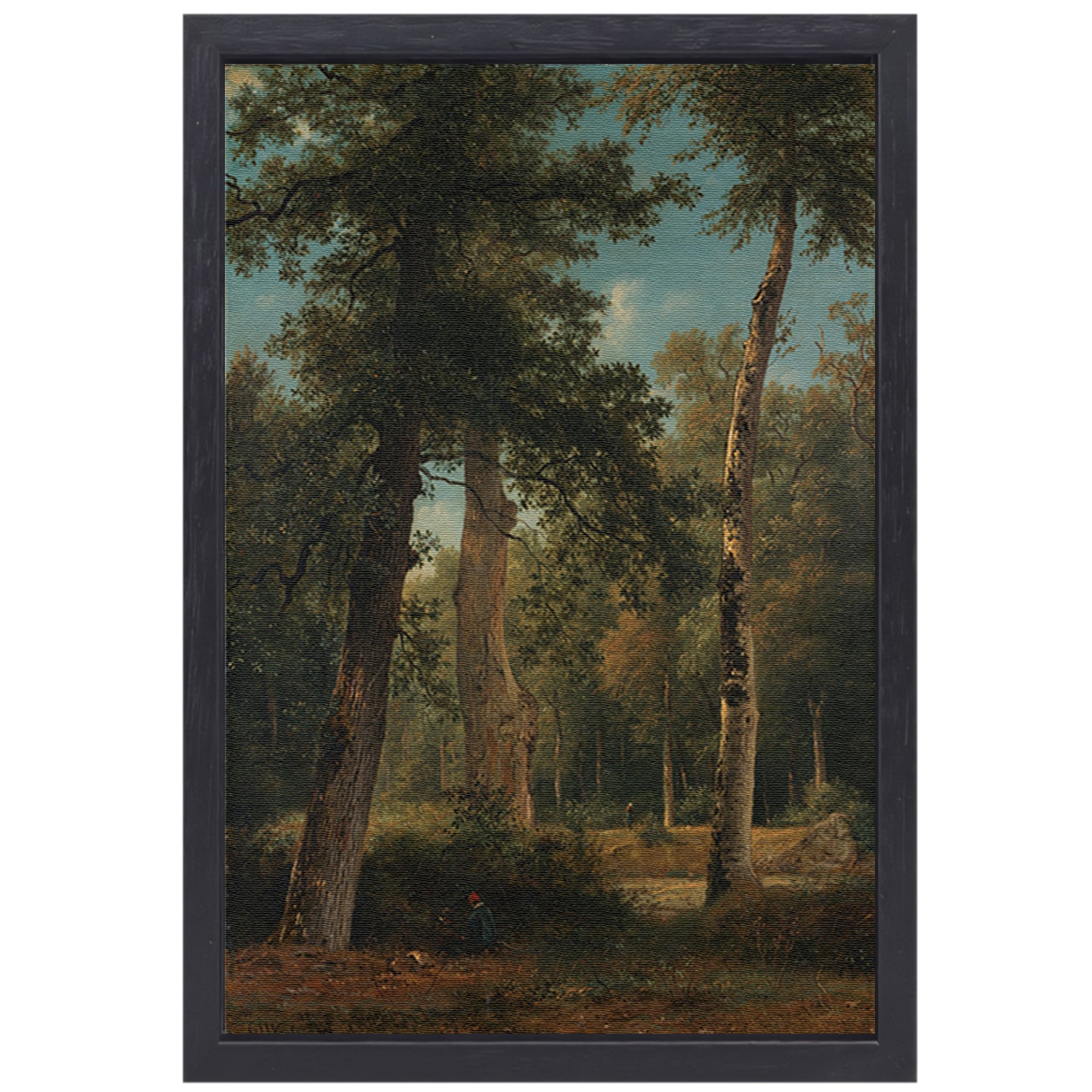 Een bos te Fontainebleau - Georgius Jacobus Johannes van Os canvas met baklijst