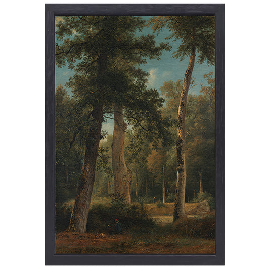 Een bos te Fontainebleau - Georgius Jacobus Johannes van Os canvas met baklijst