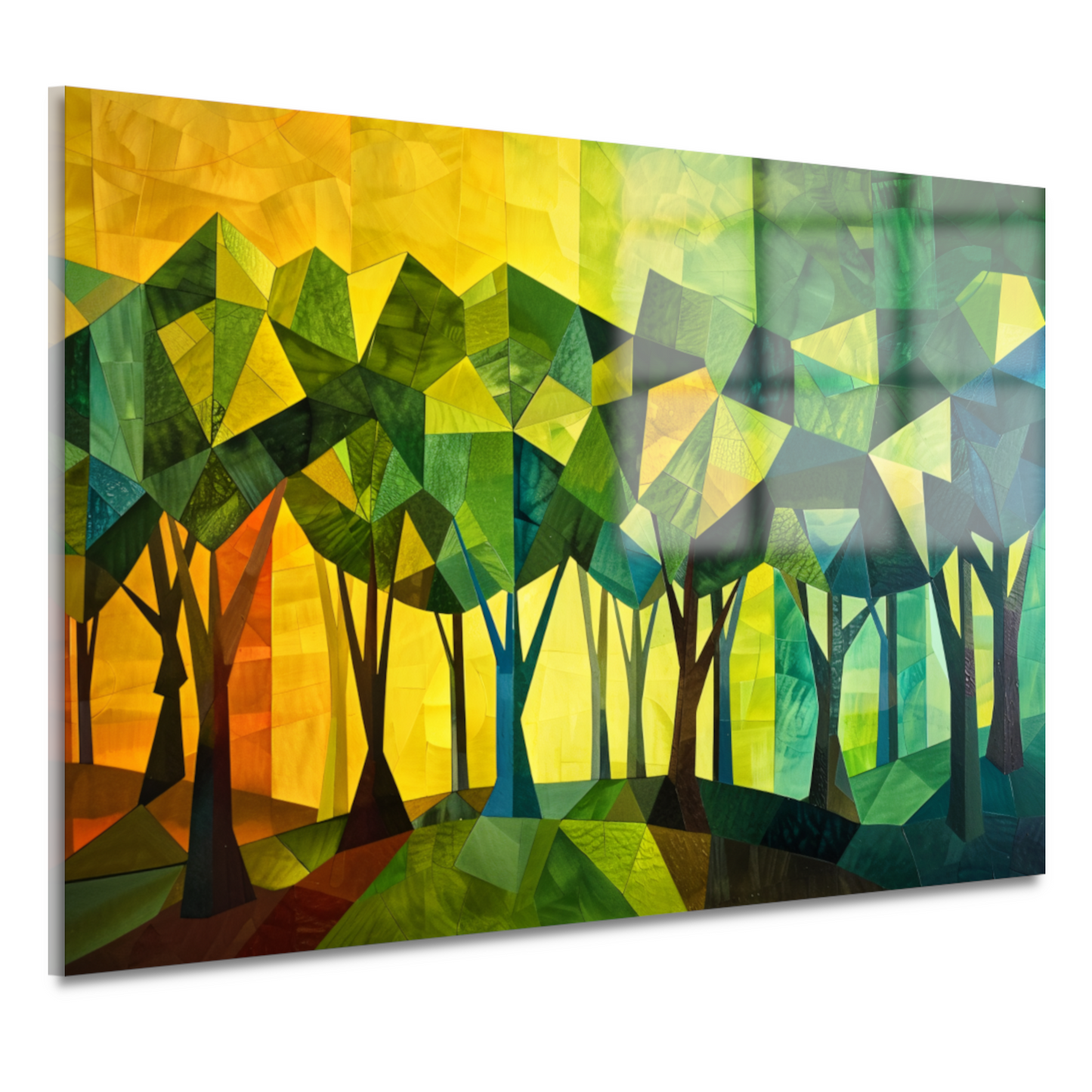 Geometrische Bomen in Levendige Kleuren acrylglas