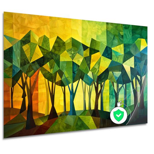 Geometrische Bomen in Levendige Kleuren poster