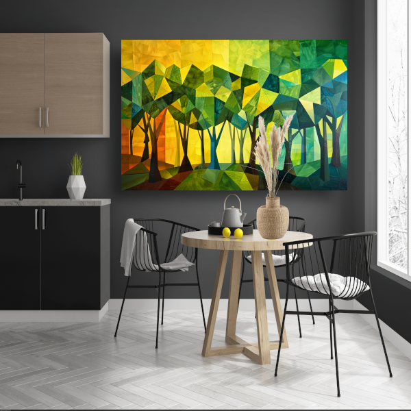 Geometrische Bomen in Levendige Kleuren canvas