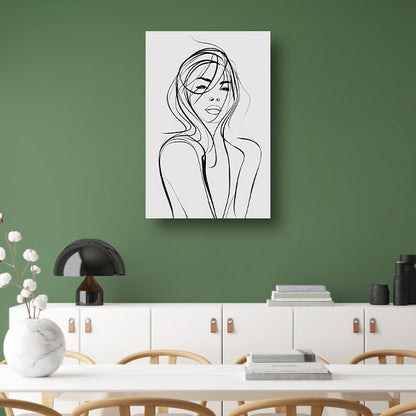 Modern portret in minimalistische lijn poster