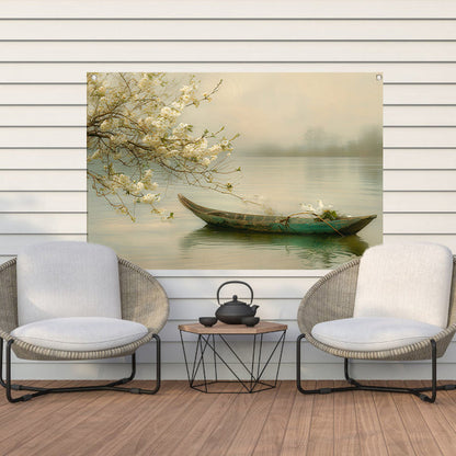 Impressionistische waterlelies in vijver tuinposter