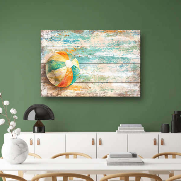 Minimalistische Strandbal Compositie poster