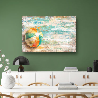 Minimalistische Strandbal Compositie poster