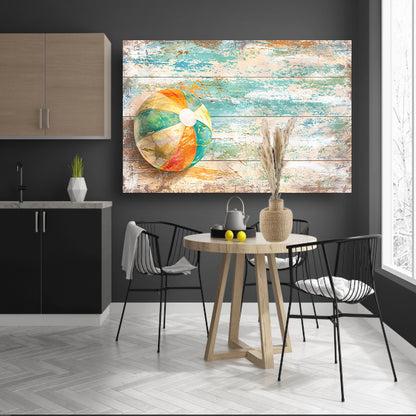 Minimalistische Strandbal Compositie poster