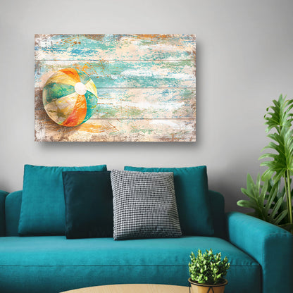 Minimalistische Strandbal Compositie poster