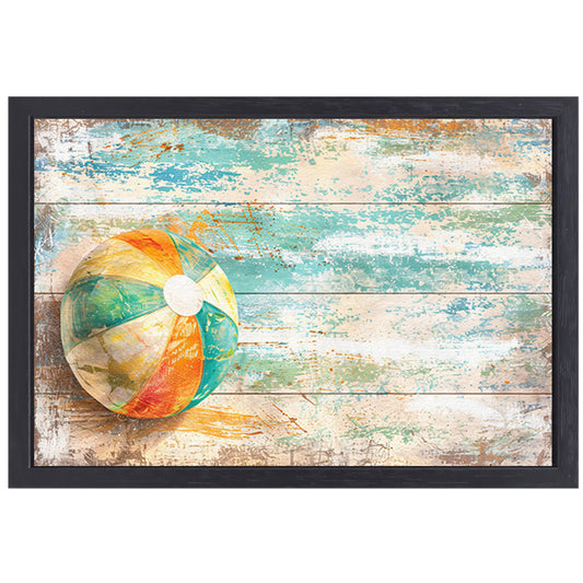 Minimalistische Strandbal Compositie canvas met baklijst