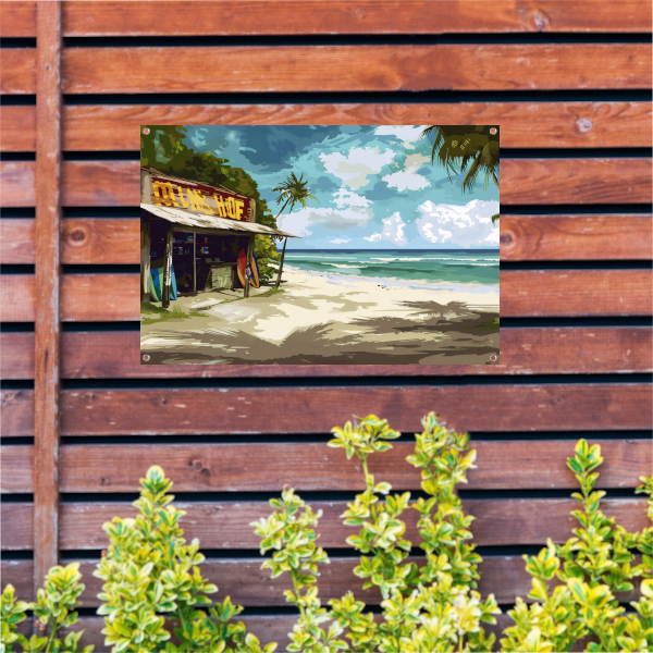 Surfparadijs aan het azuur tuinposter