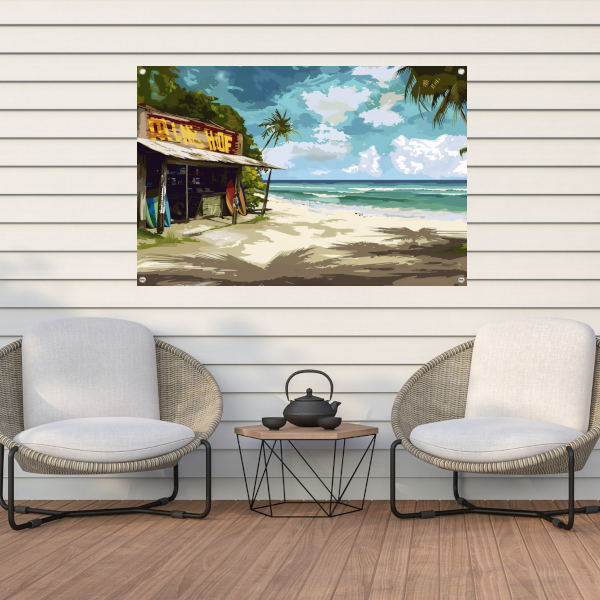 Surfparadijs aan het azuur tuinposter