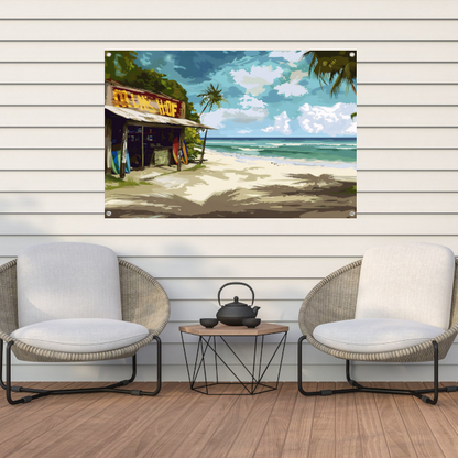 Surfparadijs aan het azuur tuinposter
