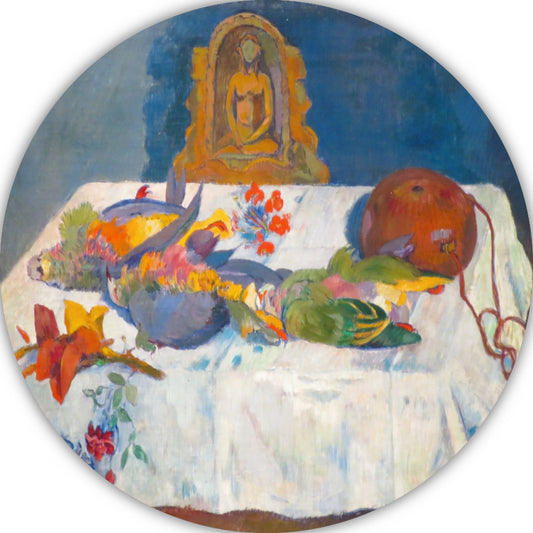Stilleven met papegaaien - Paul Gauguin aluminium muurcirkel