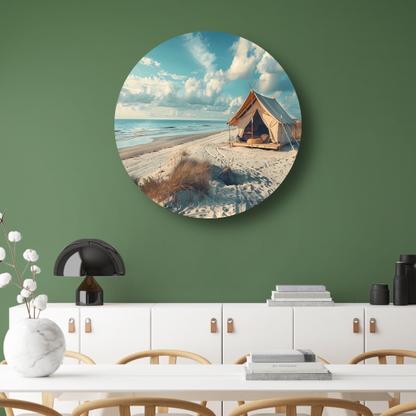 Minimalistische tent op het strand forex muurcirkel