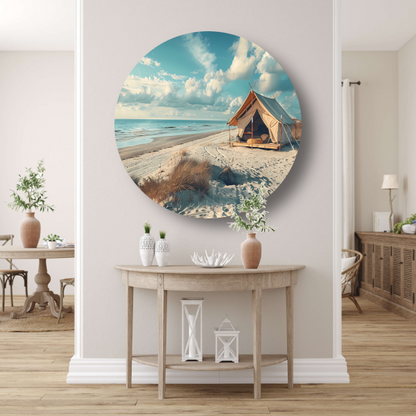 Minimalistische tent op het strand forex muurcirkel