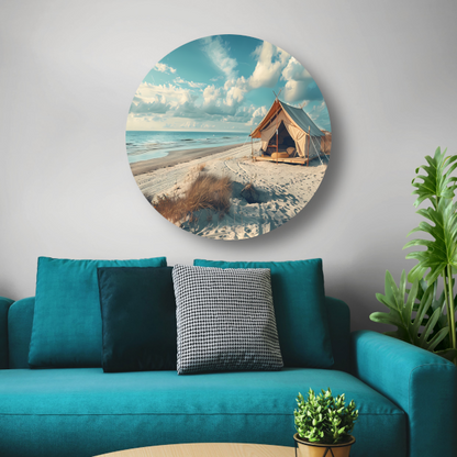 Minimalistische tent op het strand forex muurcirkel