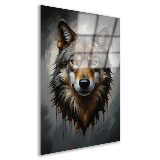 De Majestueuze Blik van een Wolf acrylglas