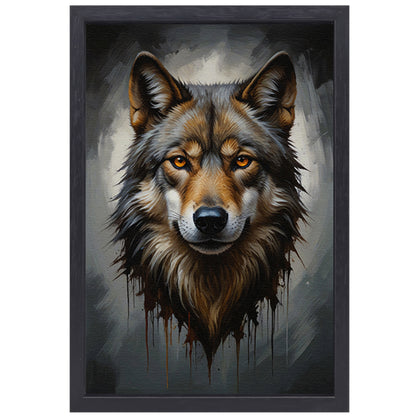 De Majestueuze Blik van een Wolf canvas met baklijst