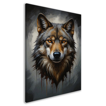 De Majestueuze Blik van een Wolf canvas