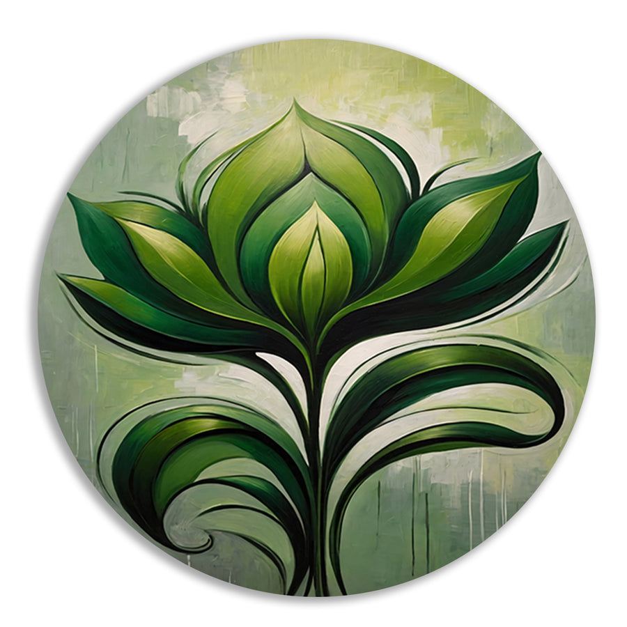 Abstracte Bloeiende Groene Bloem forex muurcirkel
