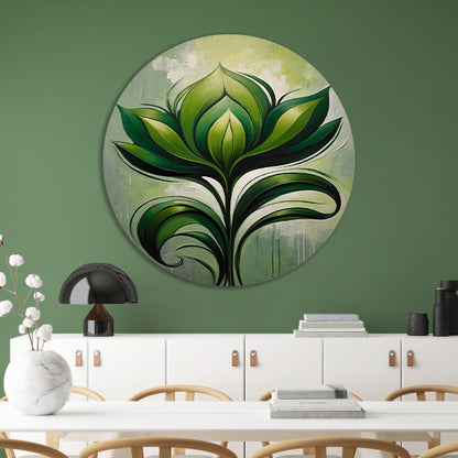 Abstracte Bloeiende Groene Bloem forex muurcirkel