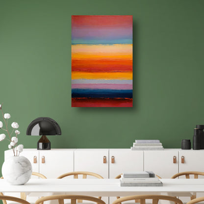 Abstracte horizon in warme zonsondergangstinten canvas