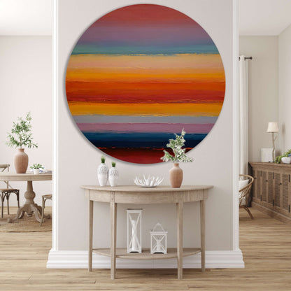 Abstracte horizon in warme zonsondergangstinten forex muurcirkel