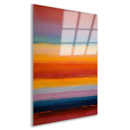 Abstracte horizon in warme zonsondergangstinten acrylglas
