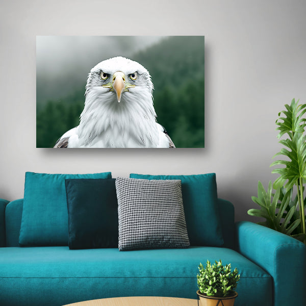 Majestueuze adelaar in mistig bos canvas