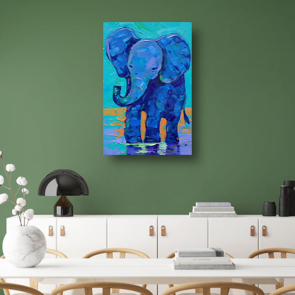 Kleurrijk abstract schilderij van een olifant poster