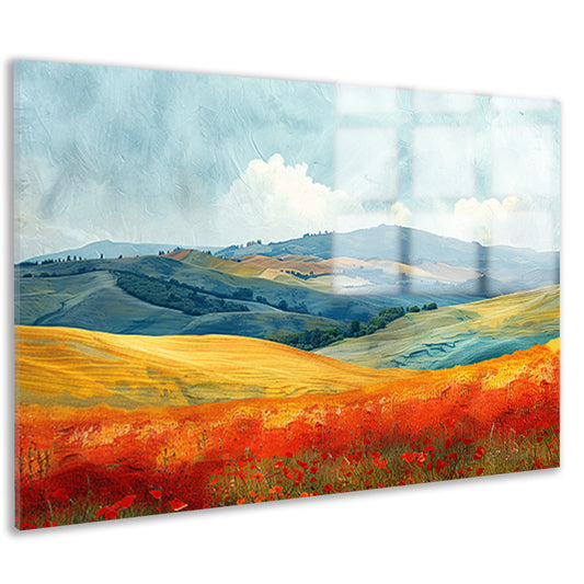 Zomerlandschap met Kleurrijke Velden acrylglas