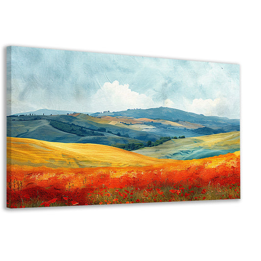 Zomerlandschap met Kleurrijke Velden canvas