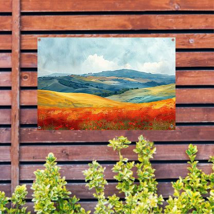 Zomerlandschap met Kleurrijke Velden tuinposter