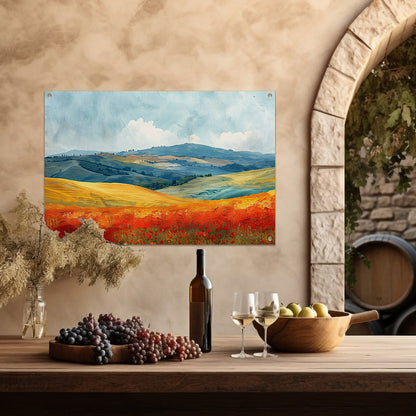 Zomerlandschap met Kleurrijke Velden tuinposter