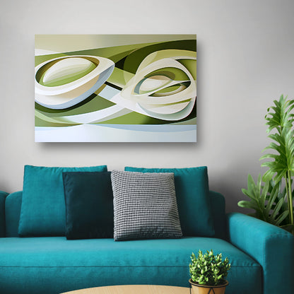 Abstracte kunst van een tulp in moderne stijl poster