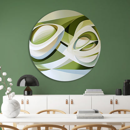 Abstracte kunst van een tulp in moderne stijl aluminium muurcirkel