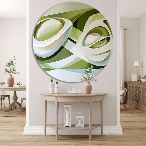 Abstracte kunst van een tulp in moderne stijl aluminium muurcirkel