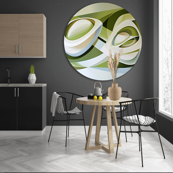 Abstracte kunst van een tulp in moderne stijl aluminium muurcirkel