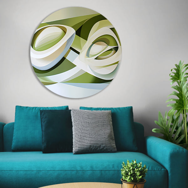 Abstracte kunst van een tulp in moderne stijl aluminium muurcirkel