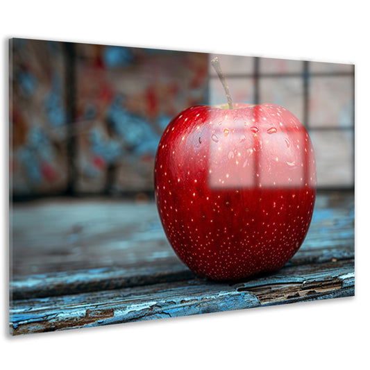 Rode Appel Bedekt met Dauwdruppels acrylglas