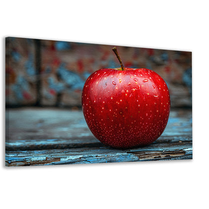 Rode Appel Bedekt met Dauwdruppels canvas