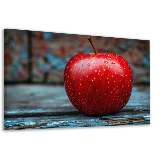 Rode Appel Bedekt met Dauwdruppels canvas