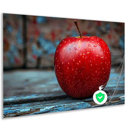 Rode Appel Bedekt met Dauwdruppels poster