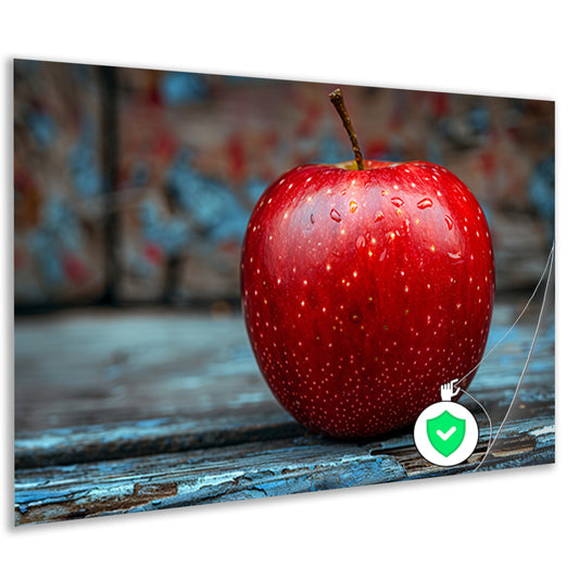Rode Appel Bedekt met Dauwdruppels poster
