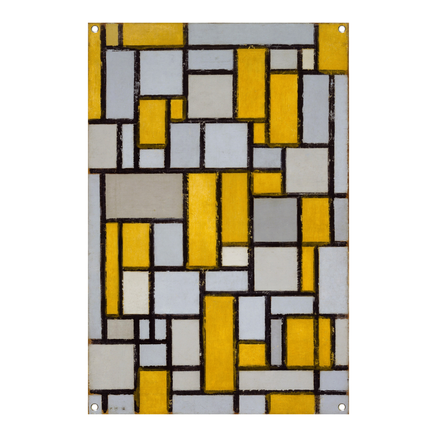 Compositie met raster 1 - Piet Mondriaan tuinposter