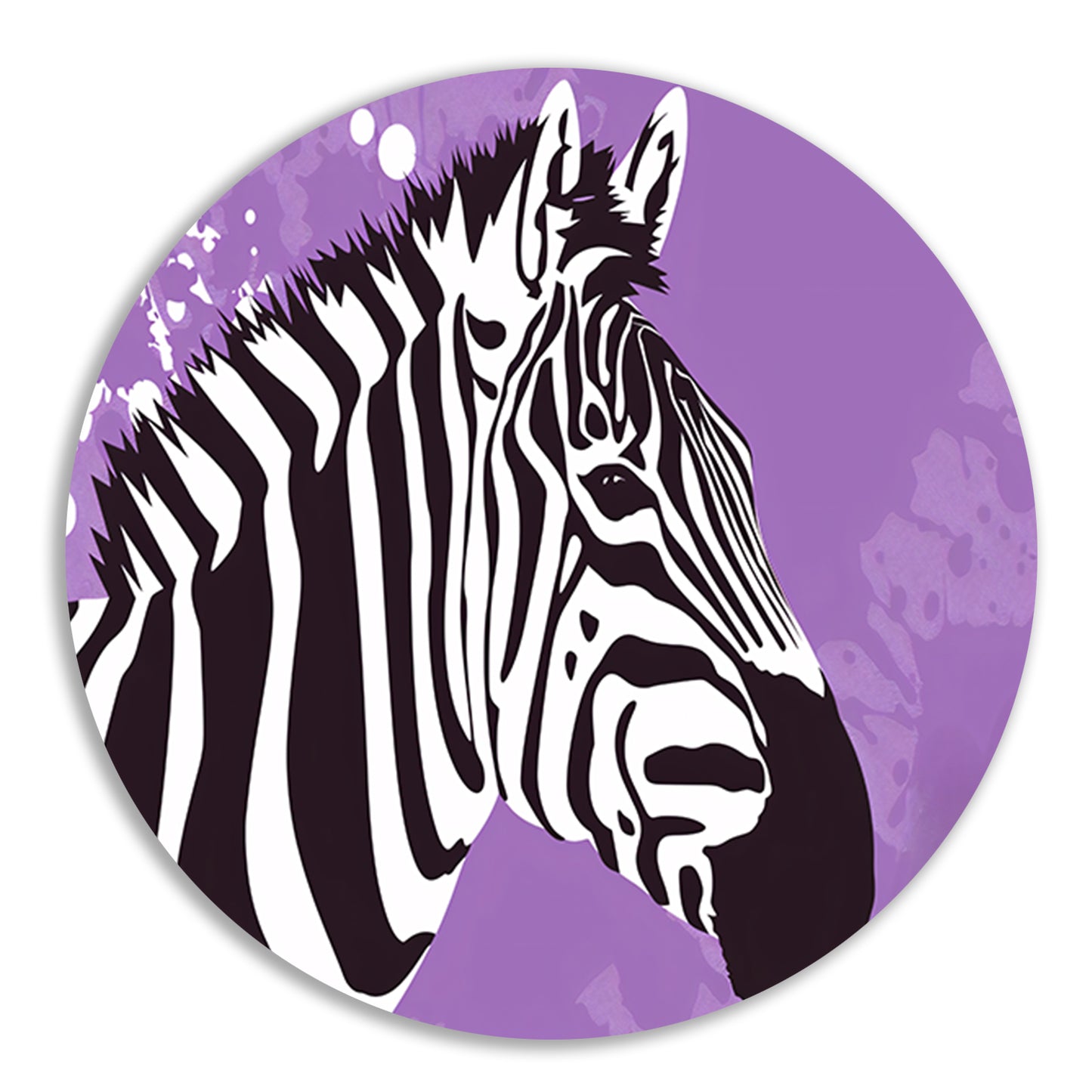 Zebra op een paarse abstracte achtergrond forex muurcirkel