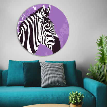 Zebra op een paarse abstracte achtergrond forex muurcirkel