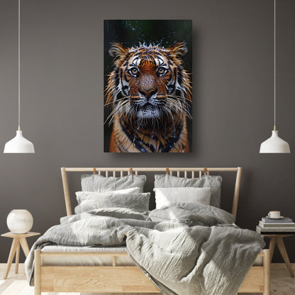 Portret van Tijger in de Regen canvas