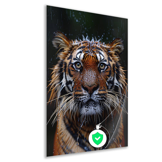 Portret van Tijger in de Regen poster